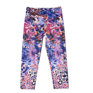 Onzie Cropped Leggings XS Multicolored Yoga Active‎ Gym Stretchy Sporty
